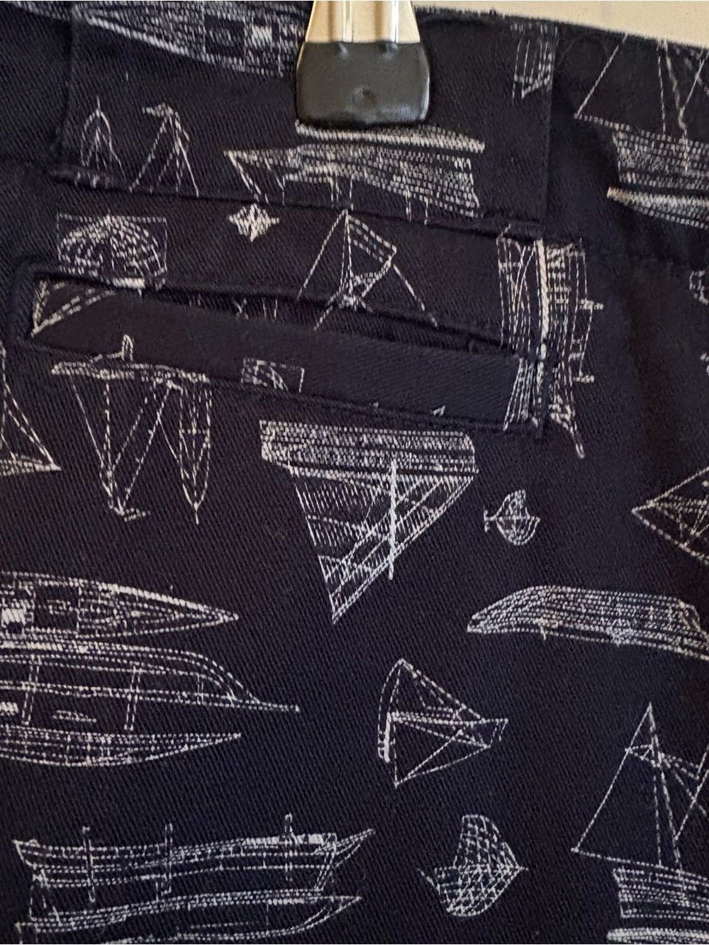 Ralph Lauren Navy Nautical Print Cotton Shorts Coastal Preppy Fisherman Size 18 - Picture 2 of 7